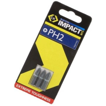 Screwdriver bit; Phillips; PH2; 1/4"; Overall len: