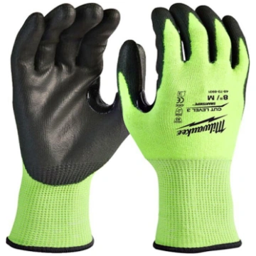 Cimdi ar poliuretāna pārklājumu Milwaukee Hi-Vis S