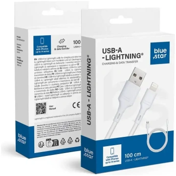 Cable USB A to Lightning Blue Star 2,4A 1 m DC-001