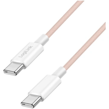Kabel USB LogiLink USB-C - USB-C 1.5 m Rozowo-bial