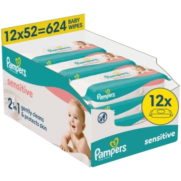 Pampers Sensitive Mitrās Salvetes Mazuļiem, 12 Iep