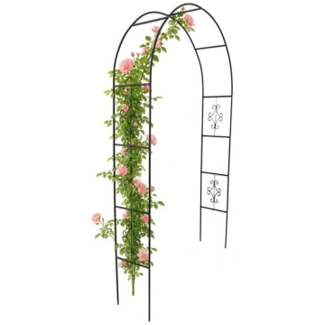 Metāla dārza pergolas arkas balsts rozēm un vīteņp