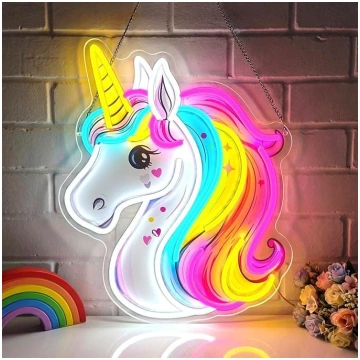 Vienradzis neona zīme, dimmable krāsains vienradzi