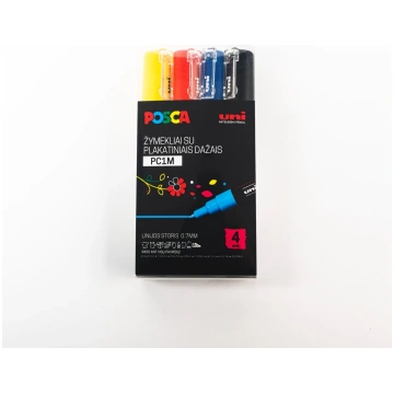 Marķieri Uni Ball Posca PC-1M, 4 gab