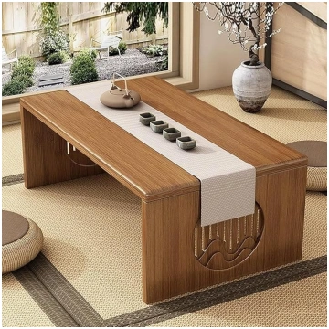 Japanese Folding Floor Table, Bamboo Meditation Ta