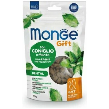 MONGE GIFT Cat FILLED & CRUNCHY Dental Rabbit and 