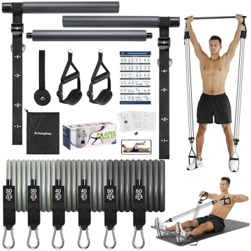 ALongSong Fitnessbänder Pilates Bar Set mit Widers