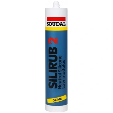 Neitrāls silikons Soudal Silirub 2 600 ml, caurspī