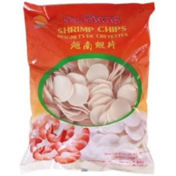 Čipsi ar garneļu garšu, baltie, mazie, 1kg, Sagian