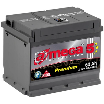 Akumulators A-mega Premium, 12 V, 60 Ah, 600 A