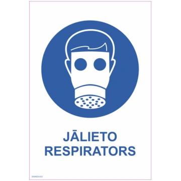 Zīme Jālieto respirators Uzlīme parasta zīme 150x2