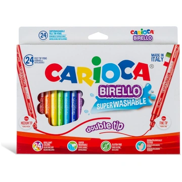 Flomasteri CARIOCA Birello divpusējie, 24 krāsas