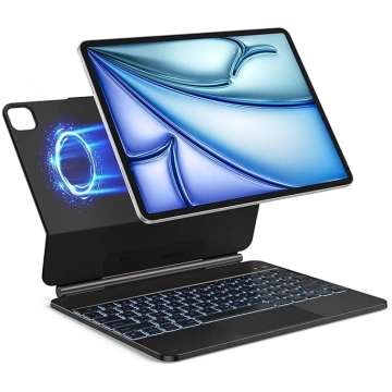TECURS QWERTZ Magnētiskais tastatūras korpuss iPad