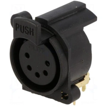 Socket | XLR | female | PIN: 5 | angled 90° | with