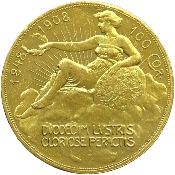 Austria, 100 Coronas 1908, 60th Anniversary of the