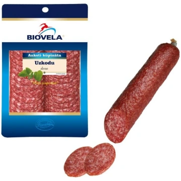 Auksti kūpināta Uzkodu desa 90g BIOVELA (450-23166