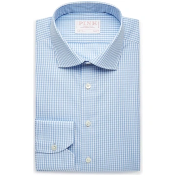 Pale Blue & White Slim Fit Essential Gingham Forma