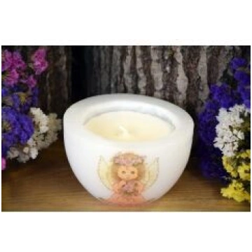 Laureta Candles Rapšu vaska sveces parafīna podiņā