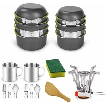 Kempinga virtuves piederumi Mess Kit Antihaftbesch