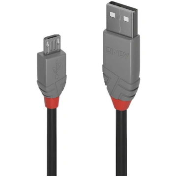 Lindy 0.2m USB 2.0 Type A to Micro-B Cable, Anthra