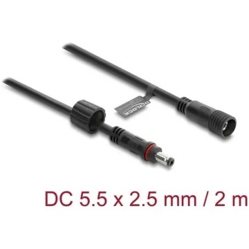 DC pagarinājuma kabelis DELOCK 5,5 x 2,5 mm spraud