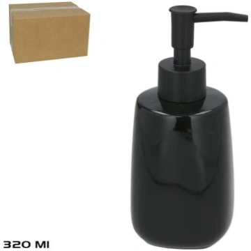 Melns keramikas ziepju dozators, 320 ml, 7.00 x 7.