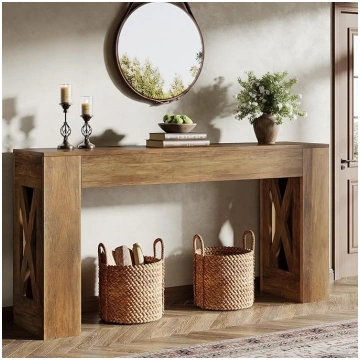 Tribesigns Console Table with Drawers, 160 cm Extr