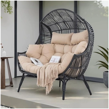 IRONCK Double Egg Outdoor Armchair, 2 Person Baske