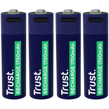 Uzlādējamas baterijas aa usb-c 4 gab. TRUST 25631