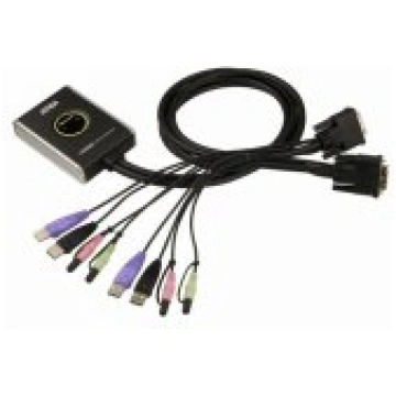 ATEN 2-Port USB DVI/ Audio Cable KVM Switch with R