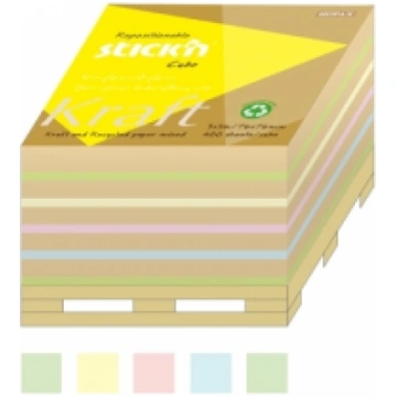 *Līmlapiņu kubs StickN Kraft 21817, 76x76mm, 400 l