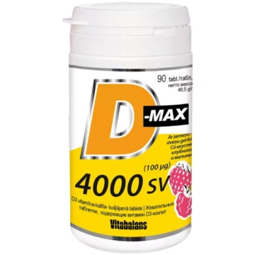 VITABALANS D-Max 4000 SV (100 µg) košļājamās table