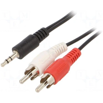 Cable | Jack 3.5mm 3pin plug,RCA plug x2 | 2.5m |