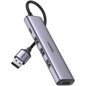 USB pieslēgvietu sadalītājs HUB - 4x USB 3.0 pelēk