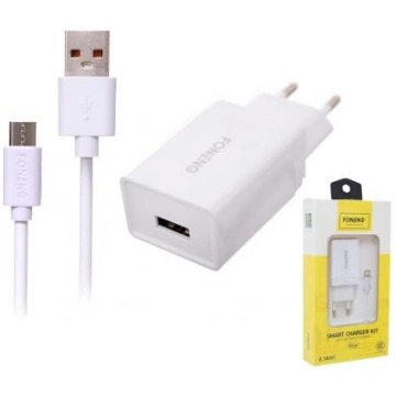 Strāvas adapters 220V-USB (2.4A, 12W) + micro USB 