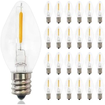 C7 LED Ziemassvētku rezerves spuldzes, 25 gab. C7 