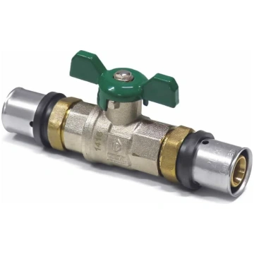 Presējuma lodveida krāns, 32mm, zaļš spārnu roktur
