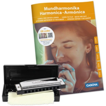 Lūpu blūza harmoniku komplekts C tonalitātē Cascha
