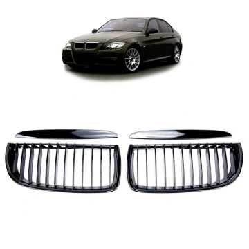 Grill BMW 3 E90 E91 Single Line Gloss Black MTUNIN