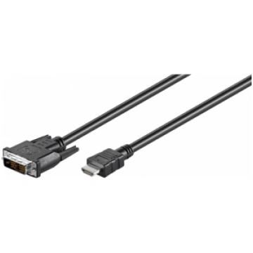 GOOBAY DVI-D/HDMI KABELIS, AR NIĶELI PĀRKLĀTS MELN