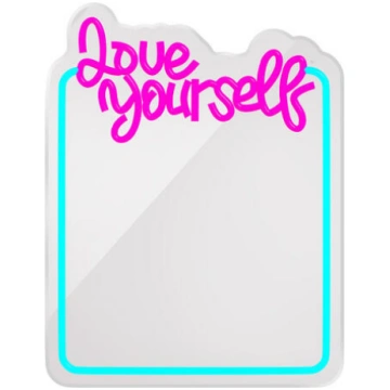 Forever Light Neona spogulis LED LOVE YOURSELF tir