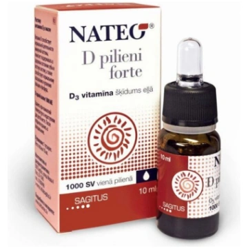 Uztura bagātinātājs Nateo Forte D3 Vit. pilieni 10