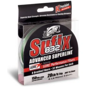 SUFIX pītā aukla 832 Braid Lo-Vis Green 120m 0.18m