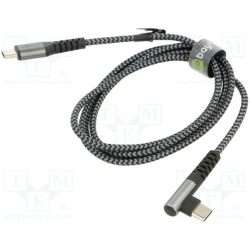 Cable; USB 2.0; USB C plug,USB C angled plug; 1m; 