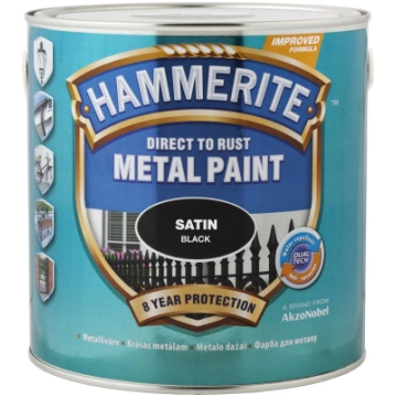 Hammerite PAINT HAMMERITE SATEEN BLACK 2.5L | 5011