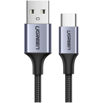 USB-A - USB-C QC 3.0 3A 1,5 m kabelis - pelēks UGR