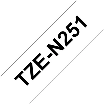 Brother TZEN251 24MM BLACK ON WHITE NONLAMINATED (