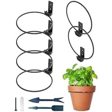 NACETURE 6 Pack Flower Pot Ring Bracket Wall Mount