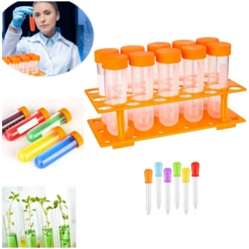 Lielās mēģenes statīvā un pipetes - komplekts (10+
