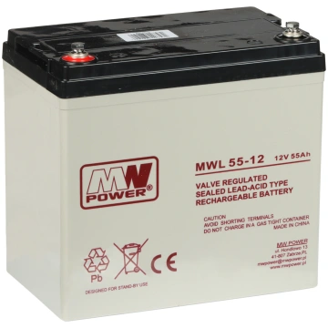 AKUMULATORS 12V/55AH-MWL MW POWER